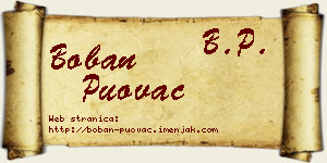 Boban Puovac vizit kartica